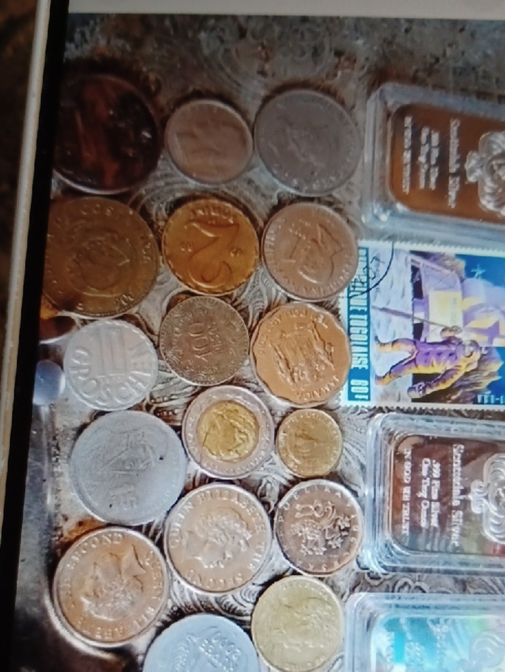 World Coinage Lot&3 Ounce Brillant Silver Metal Billion Ingot Bars